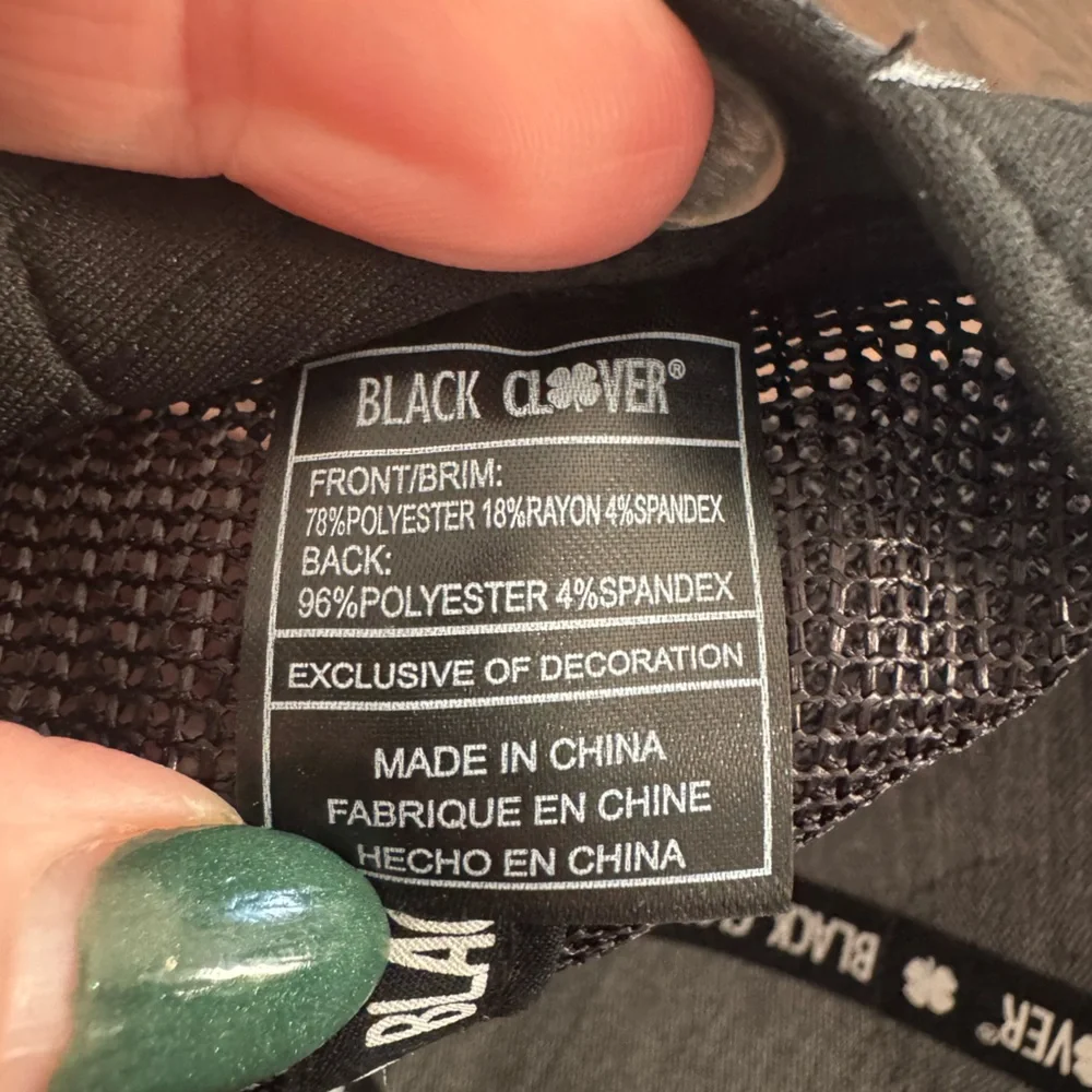 Mens Black Clover Gray and Black Trucker Hat - Picture 11 of 12